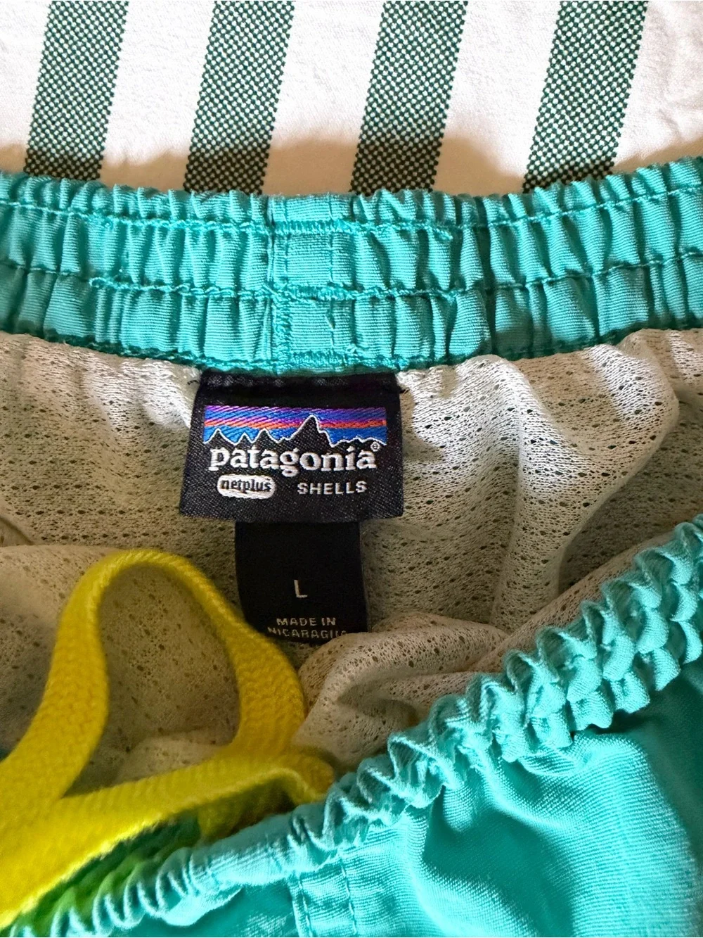 Patagonia Turquoise Men’s Elastic-Waist Shorts with Drawstring